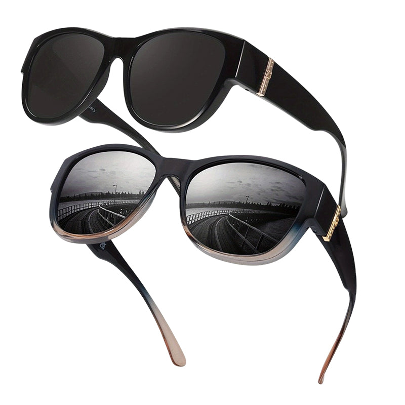 Bora Oversized Sunglasses | Polarized, UV400 Protection, Stylish Fit Over Prescription Glasses 11
