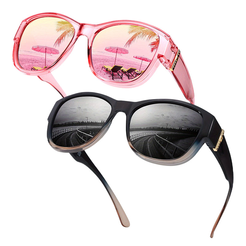 Bora Oversized Sunglasses | Polarized, UV400 Protection, Stylish Fit Over Prescription Glasses 18