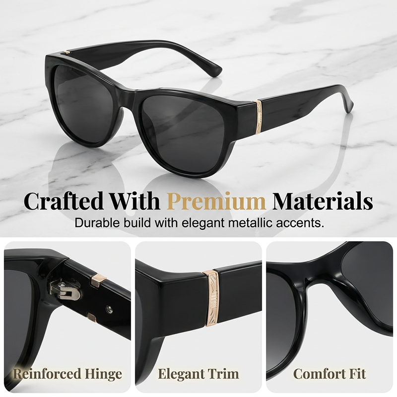 Bora Oversized Sunglasses | Polarized, UV400 Protection, Stylish Fit Over Prescription Glasses 3