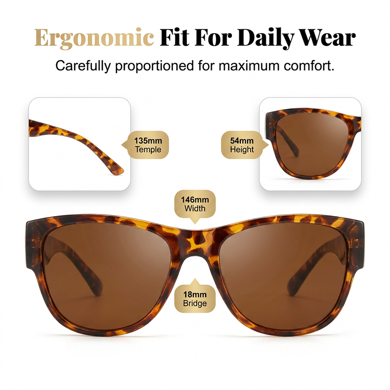 Bora Oversized Sunglasses | Polarized, UV400 Protection, Stylish Fit Over Prescription Glasses 8