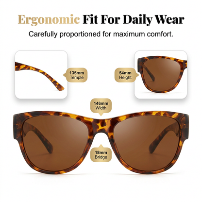 Bora Oversized Sunglasses | Polarized, UV400 Protection, Stylish Fit Over Prescription Glasses 8
