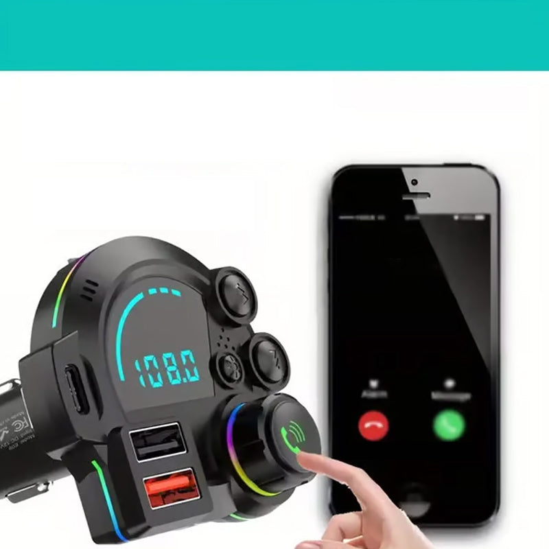 Breeze Bluetooth FM Transmitter for Car | Dual USB Fast Charging, Enhanced Bass Sound 7