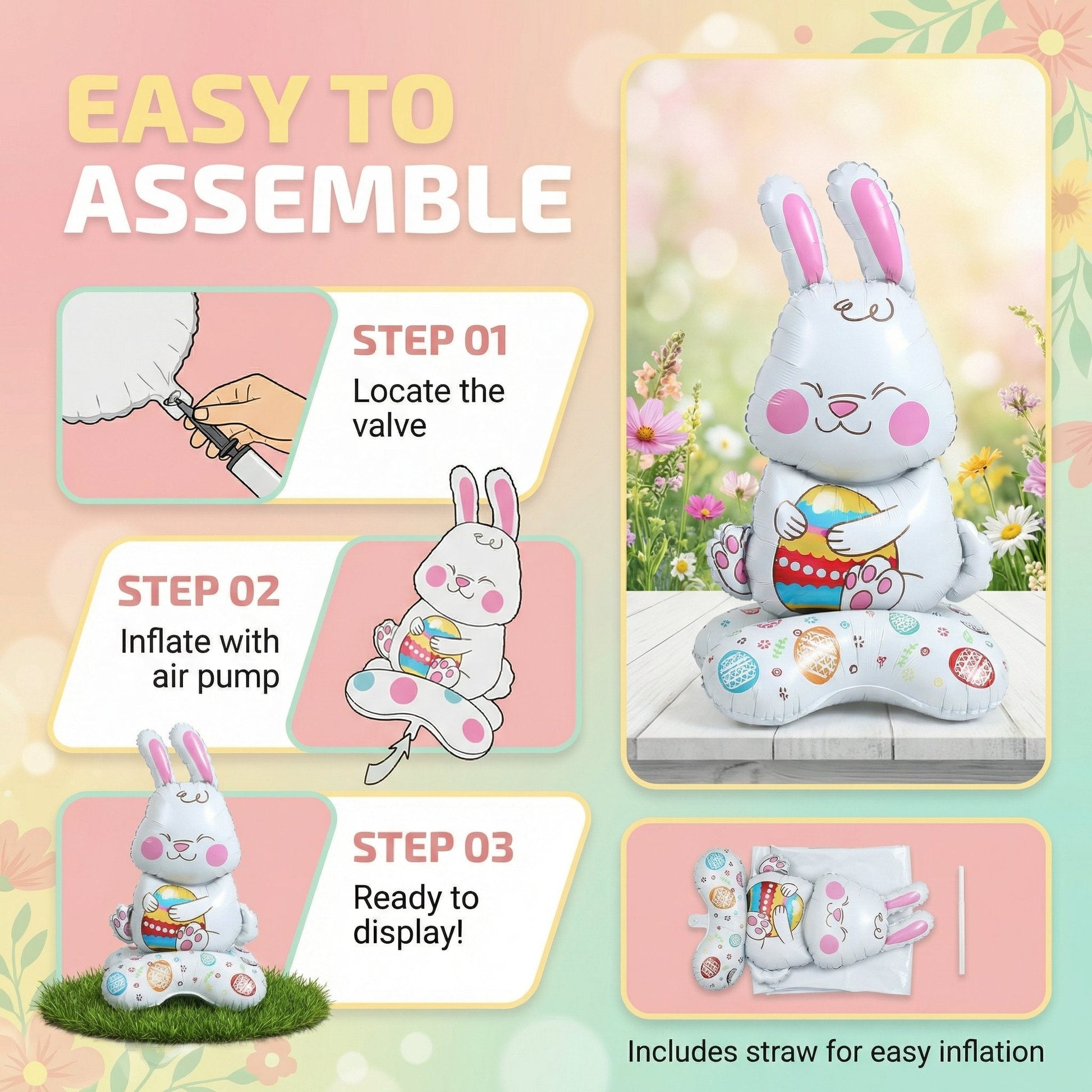 Breezy Bunny Balloon | Giant 3D Self-Supporting Decoration 5