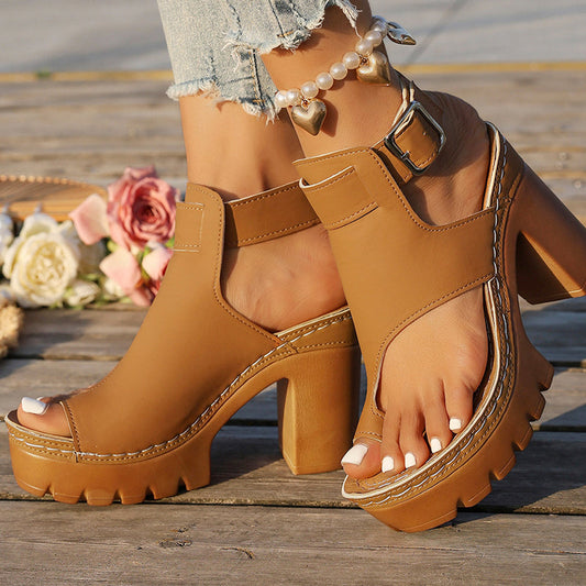 Breezy Chic Sandal | Chunky-Heeled, Open-Toe Design 0