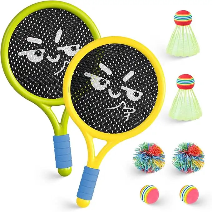 Breezy Racket Toy Set | Soft Foam Edges, Silent Bounce Ball