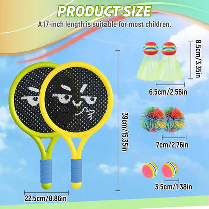 Breezy Racket Toy Set | Soft Foam Edges, Silent Bounce Ball 3