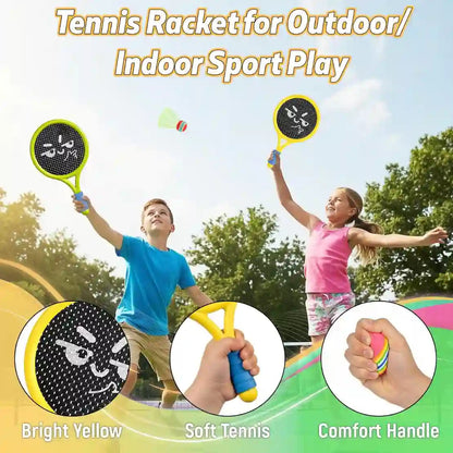 Breezy Racket Toy Set | Soft Foam Edges, Silent Bounce Ball 4
