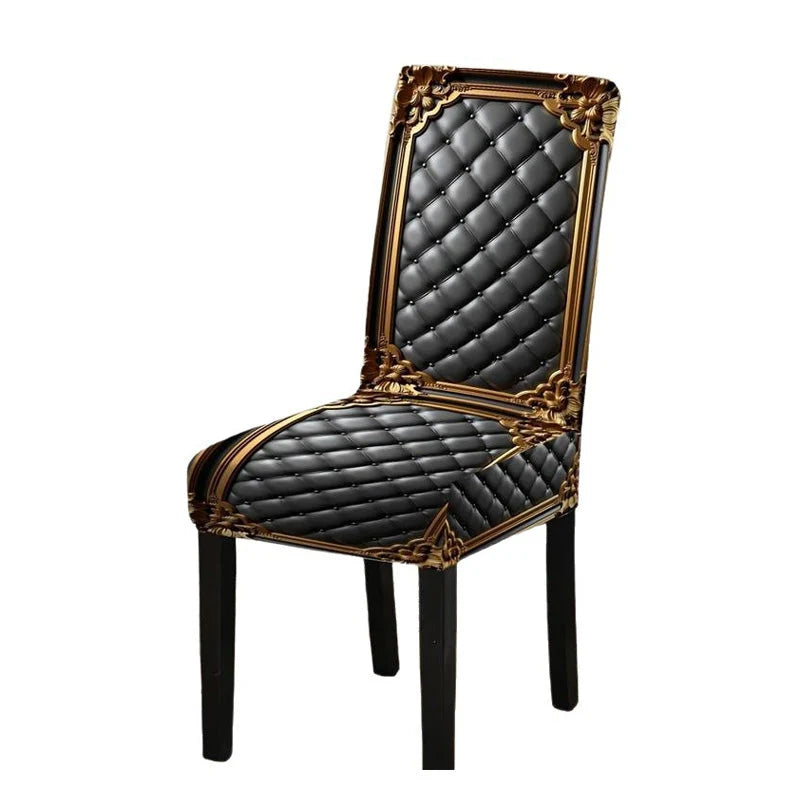 Brenno Dining Chair Cover | Washable, High-Density Polyester, Baroque Design 0