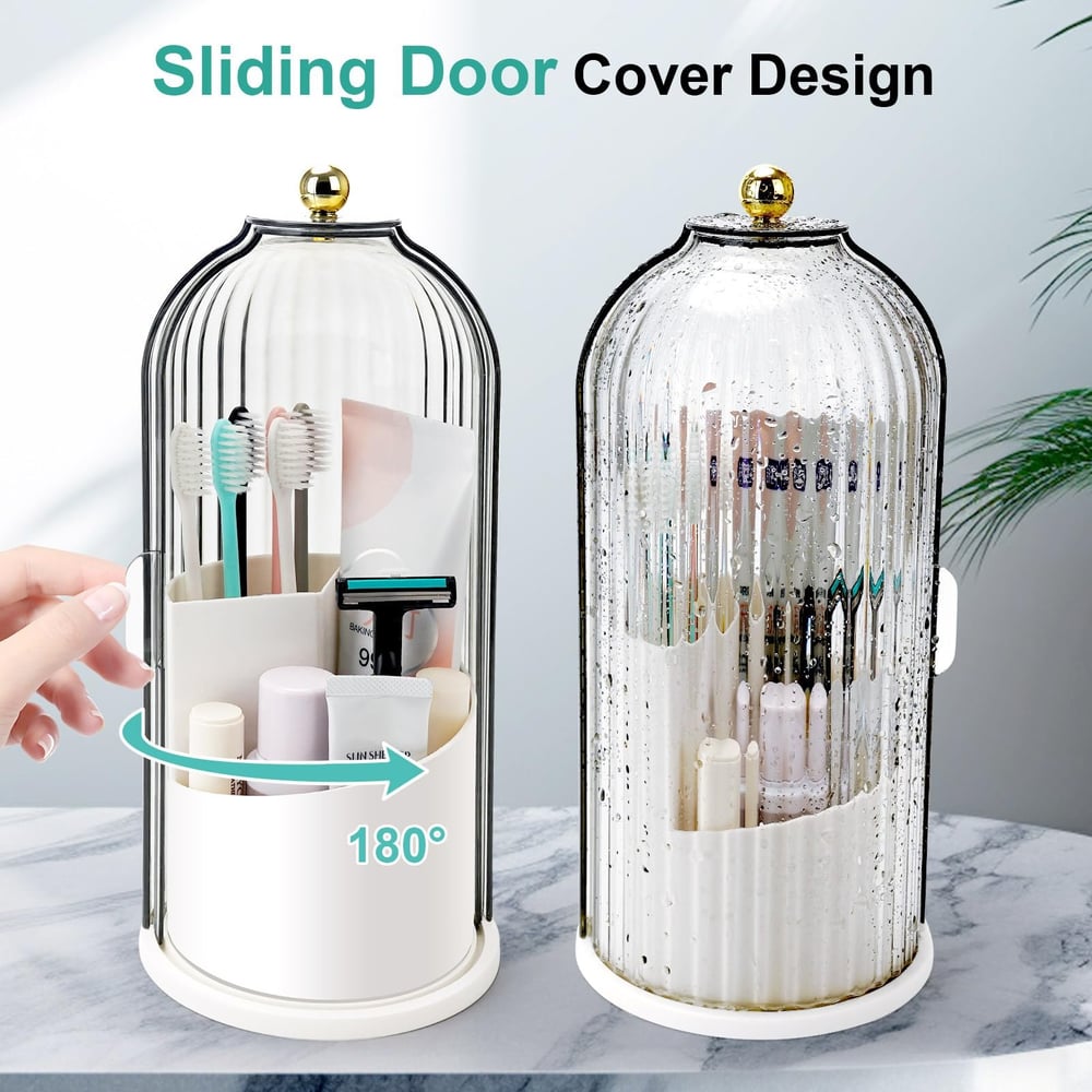 BristleWall Toothbrush Holder | Wall-Mounted, Dustproof with Cover 2