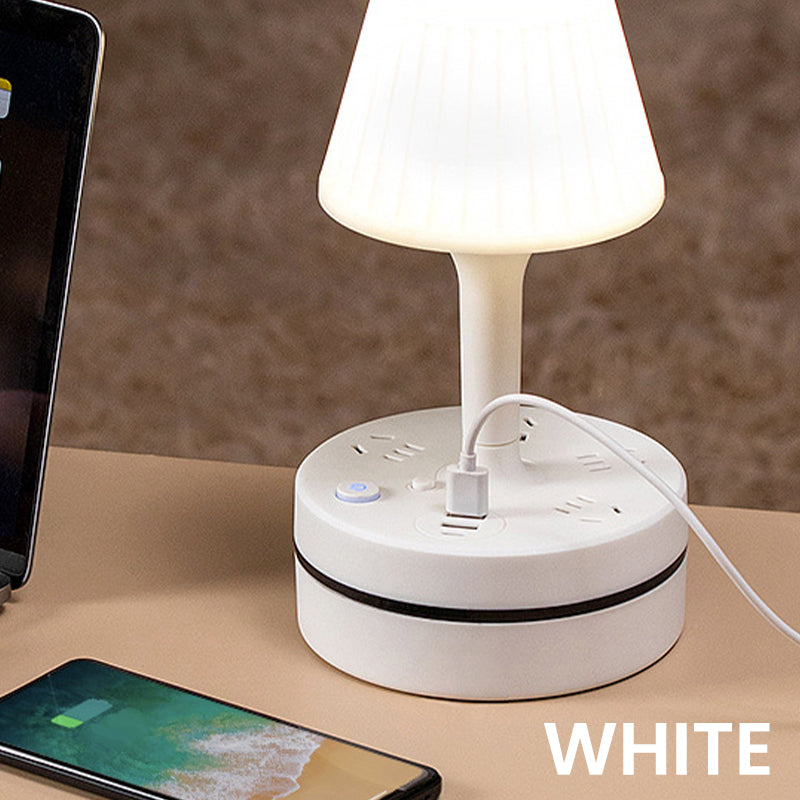 Brix Bedside Lamp | Compact Design with AC Outlets and USB Charging Ports 8
