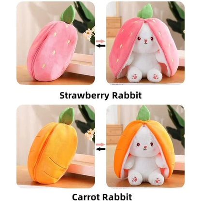 Bunny Plush Toy | Transformable Strawberry Rabbit, Soft PP Cotton 2