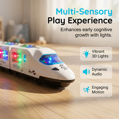 Buzzy Bullet Train Toy | Interactive Lights, Music & Bump-and-Go Action 0