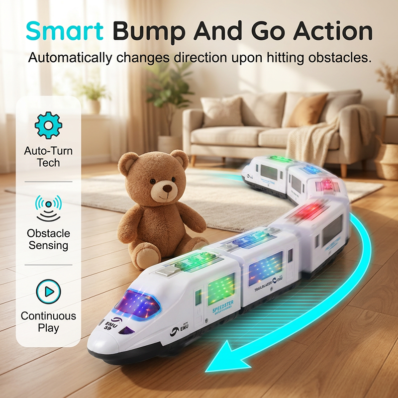 Buzzy Bullet Train Toy | Interactive Lights, Music & Bump-and-Go Action 2