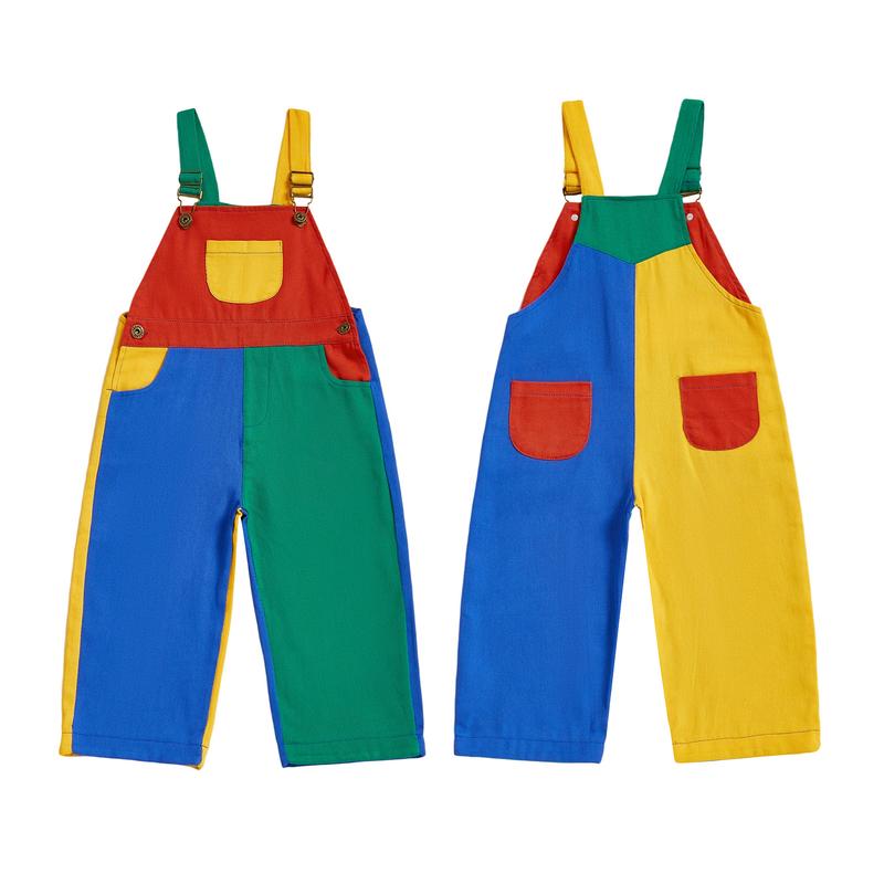 Buzzy Colorblock Overalls | Premium Cotton, Adjustable Straps 6