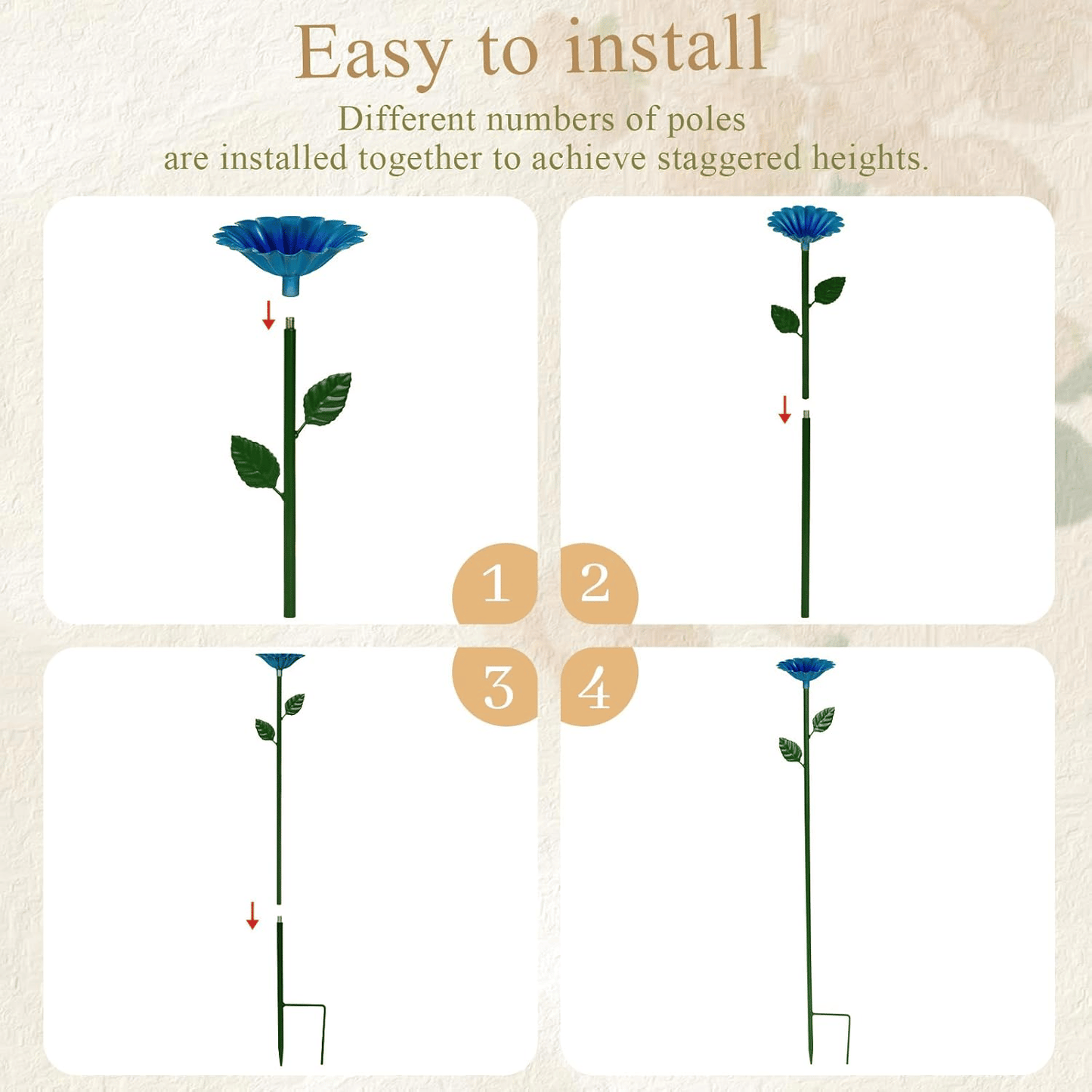 Buzzy Flower Feeder | Metal Bee and Butterfly Water Station 5