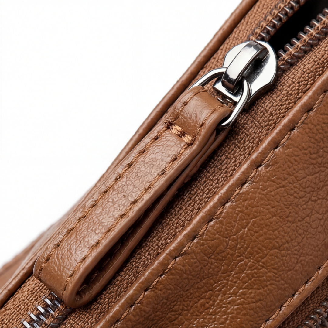 Caden Crossbody Bag | Soft PU Leather, 6 Zippered Pockets, Adjustable Strap 6