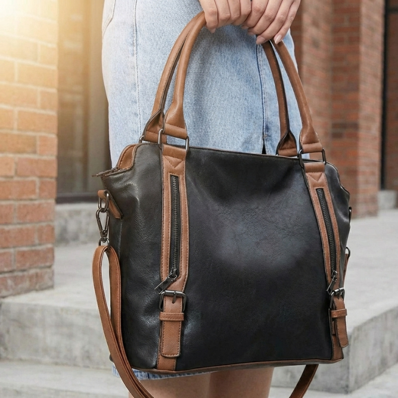 Caden Large Tote Bag | PU Leather, 3-Way Carry, Spacious Interior 1