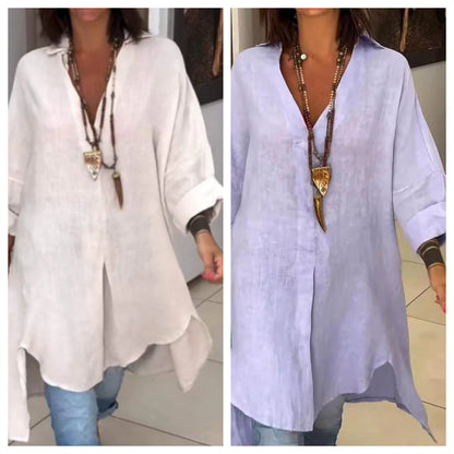 Cali V-Neck Women's Shirt | Breathable Cotton-Linen Blend, Plus Size Available 6