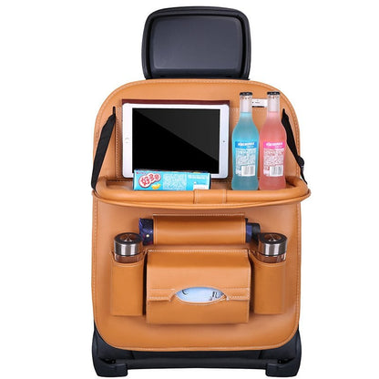 Caro Back Seat Organizer | Waterproof Leather, Foldable Table 13