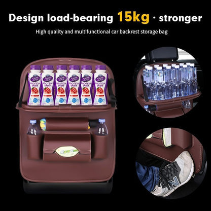 Caro Back Seat Organizer | Waterproof Leather, Foldable Table 3