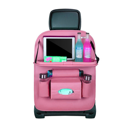 Caro Back Seat Organizer | Waterproof Leather, Foldable Table 8