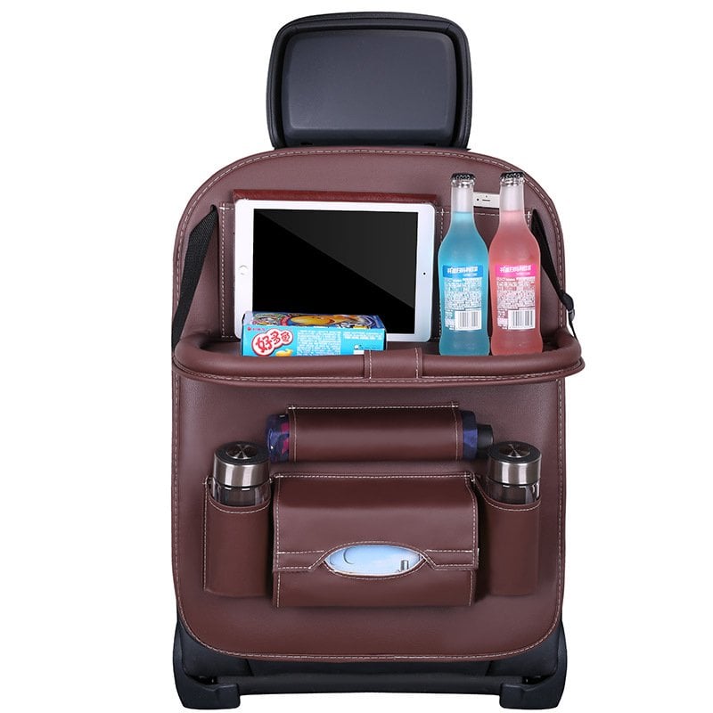 Caro Back Seat Organizer | Waterproof Leather, Foldable Table 9