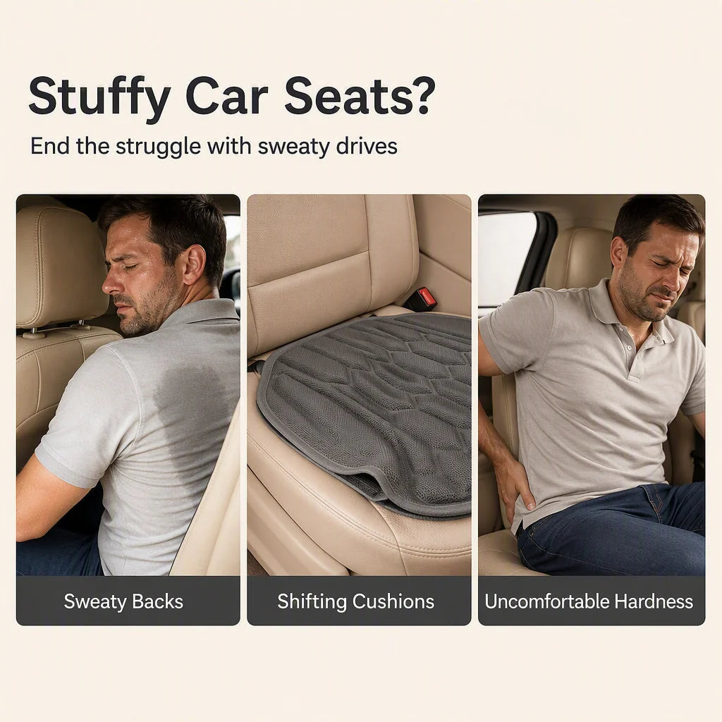 Certa Car Seat Cushion | Seaweed Fiber, Ergonomic Latex Core, Universal Fit 3