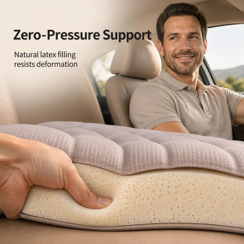 Certa Car Seat Cushion | Seaweed Fiber, Ergonomic Latex Core, Universal Fit 4