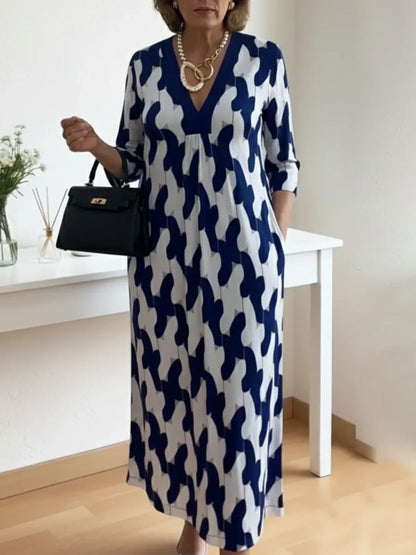 Chic Maxi Dress | V-Neck, Mid-Length Sleeves, Plus Size Available 4