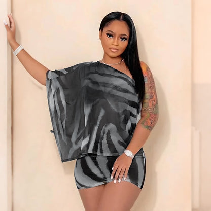 Ciera Skirt Set | Stretchy Animal Print, Draped Top and Mini Skirt 8