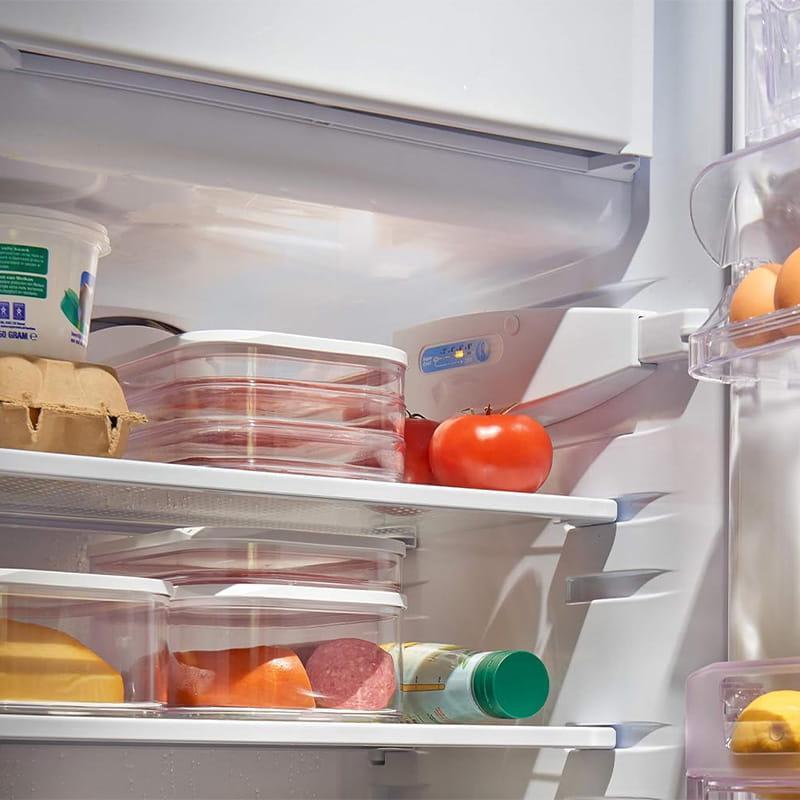 Clario Fridge Storage Container | Clear, Stackable Refrigerator Organizer Bins 4