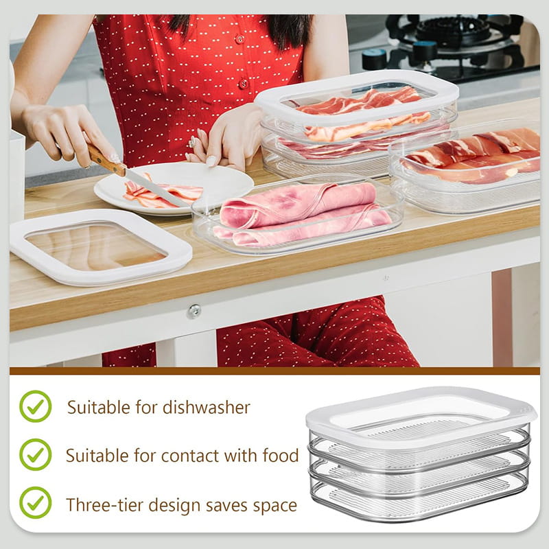 Clario Fridge Storage Container | Clear, Stackable Refrigerator Organizer Bins 5