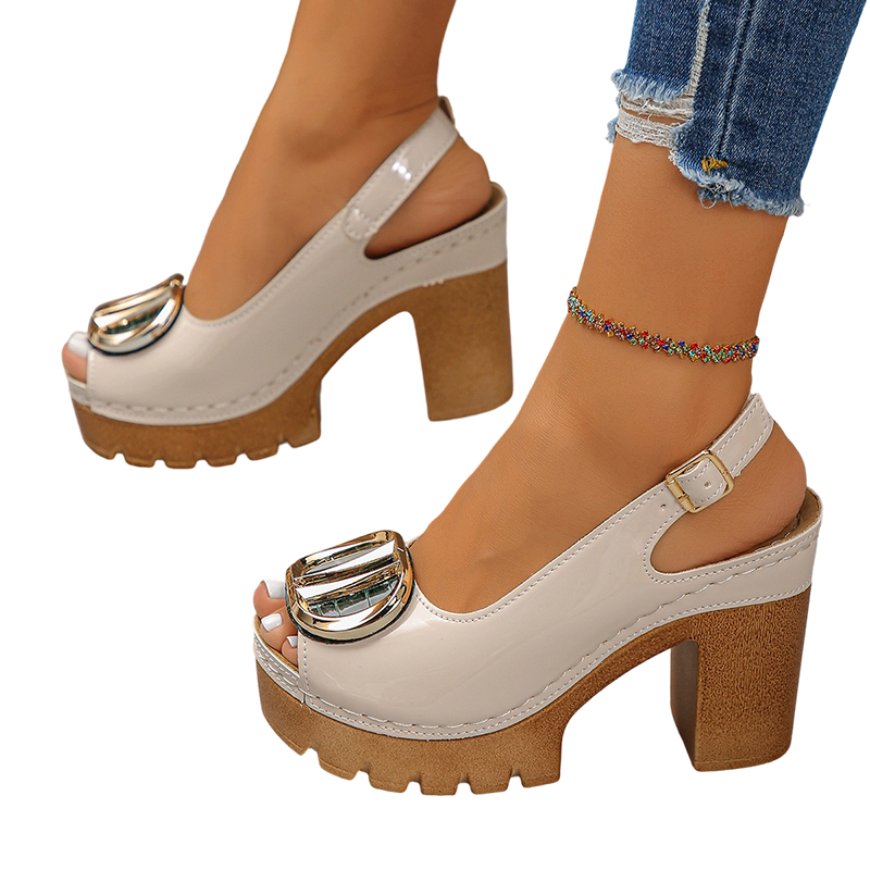 Cleo Chunky Heel Sandals | 9.5cm Block Heel, Adjustable Slingback 9