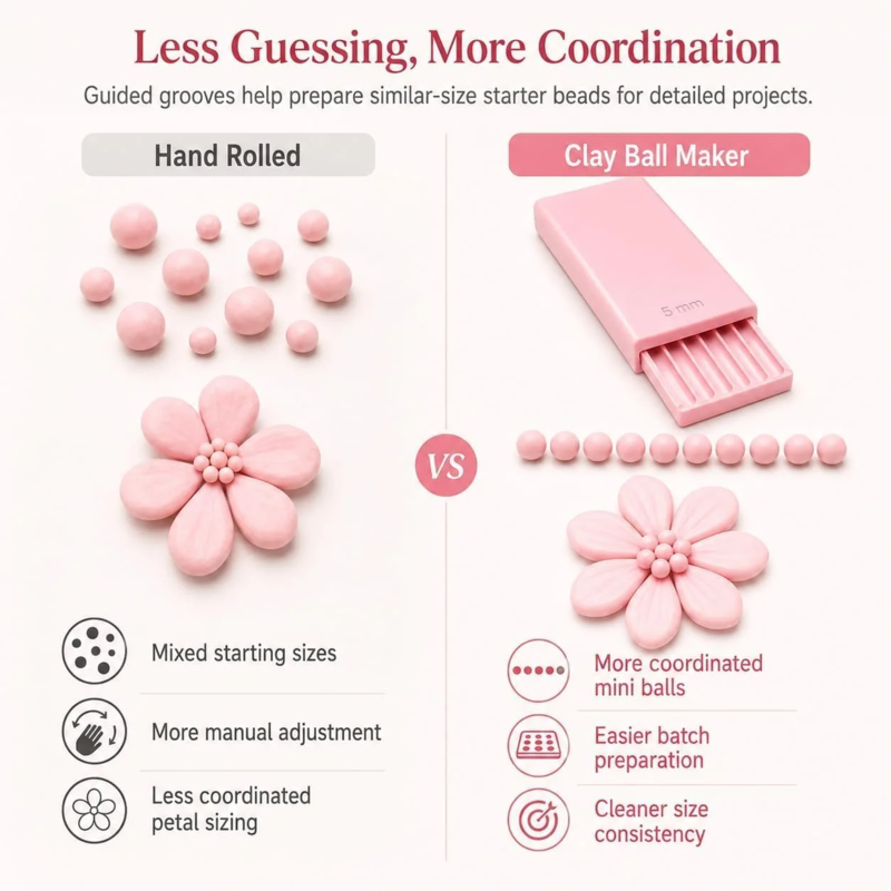 Cleo Clay Ball Maker Set | 3D Printed, Four Precision Sizes for Pottery and Polymer Clay Tools 6