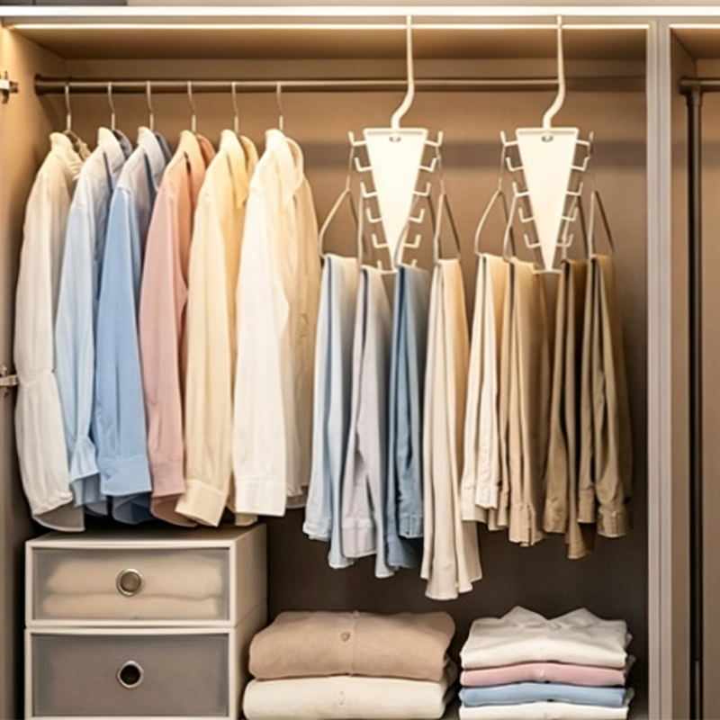 Cleo Closet Organizer | V-formet, holdbar ABS med dobbeltsidede kroge