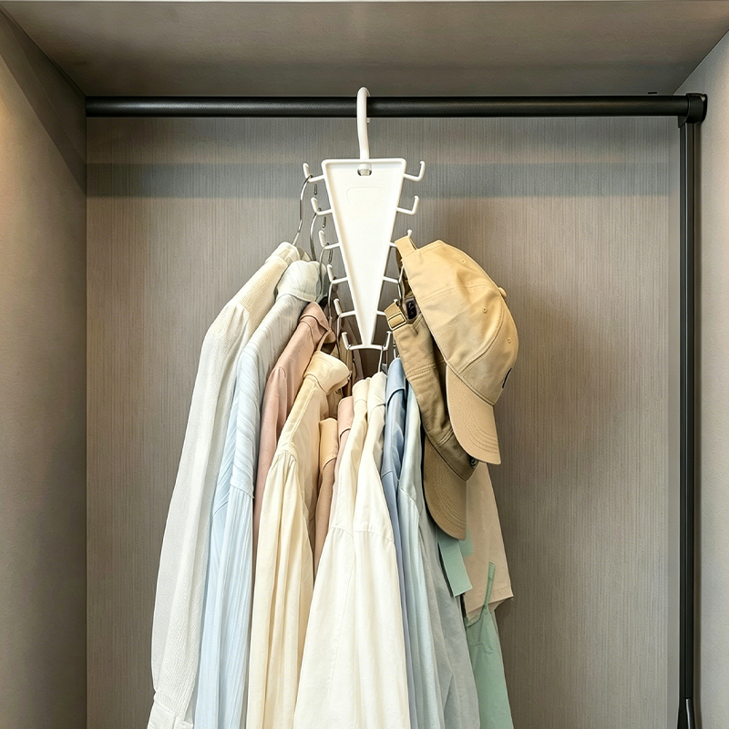 Cleo Closet Organizer | V-Shaped, Durable ABS with Double-Sided Hooks 3