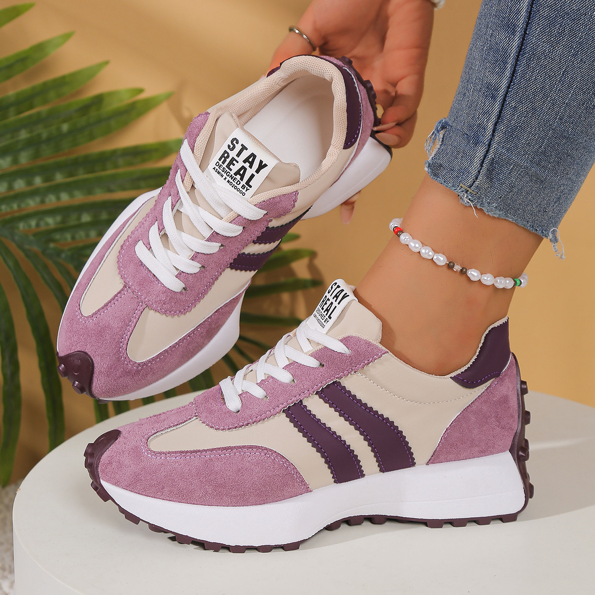 Cleo Sneakers | Comfortable Suede-Textured Design, Anti-Slip Outsole 12