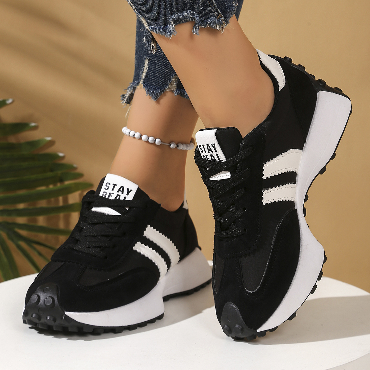 Cleo Sneakers | Comfortable Suede-Textured Design, Anti-Slip Outsole 5