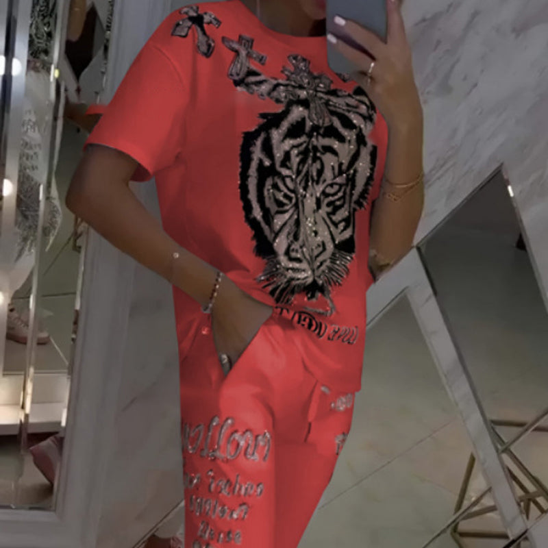 Cleo Two Piece Pants Set | Casual Printed Top and Drawstring Pants for Ladies 6