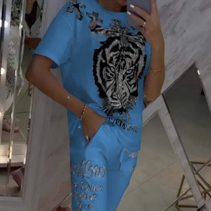 Cleo Two Piece Pants Set | Casual Printed Top and Drawstring Pants for Ladies 7