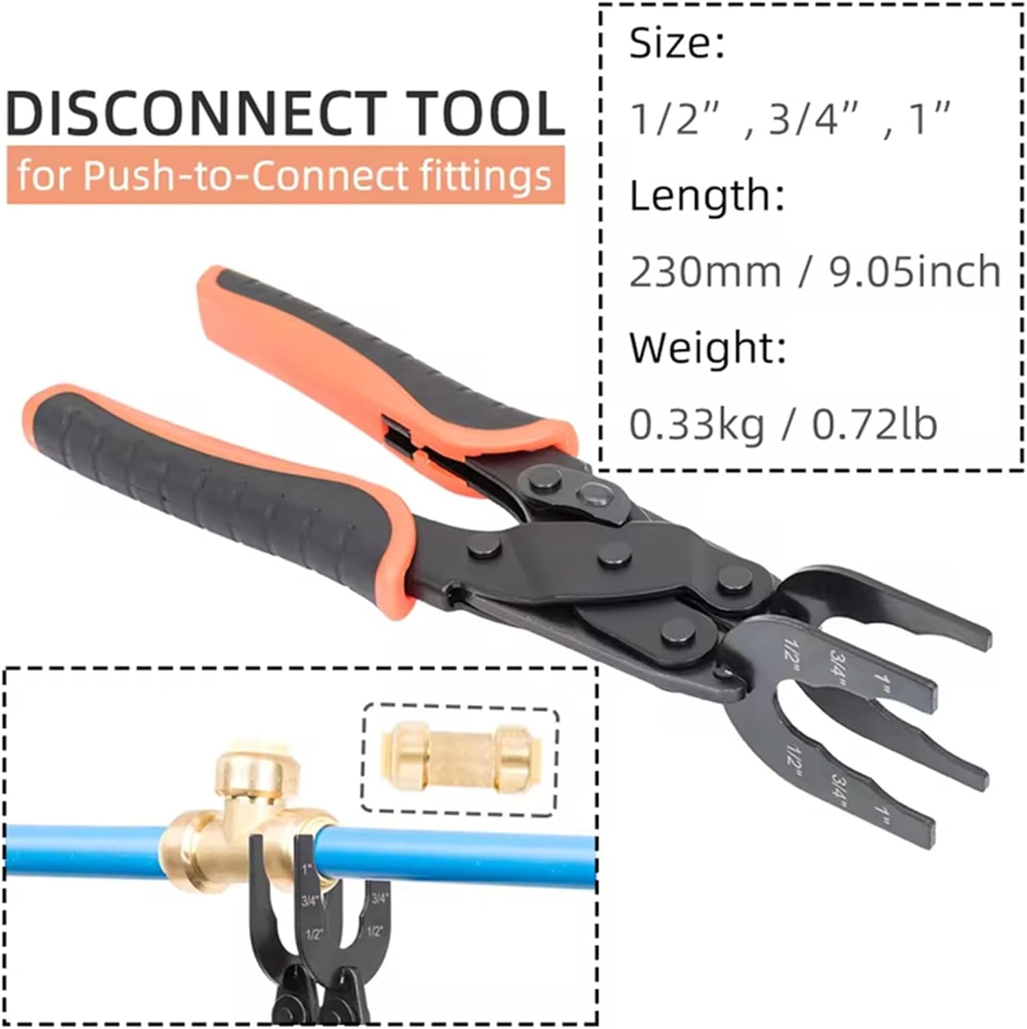 Clyro Disconnect Tong Tool | Multi-Size for PEX Pipe Fittings, Durable Metal 2