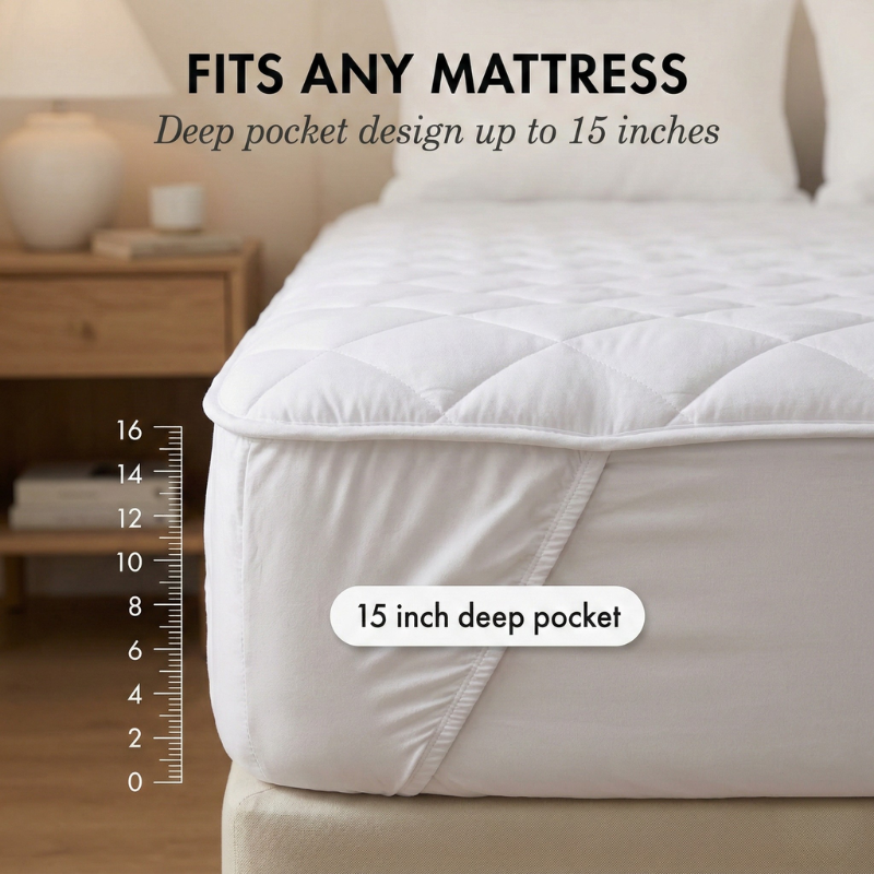 Coco Mattress Protector | Quilted Waterproof, Deep-Pocket Fit 3