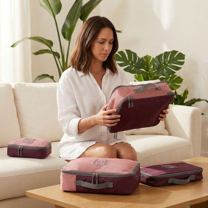 Cora Compression Packing Cubes Set | Dual-Zipper, Space-Saving 1