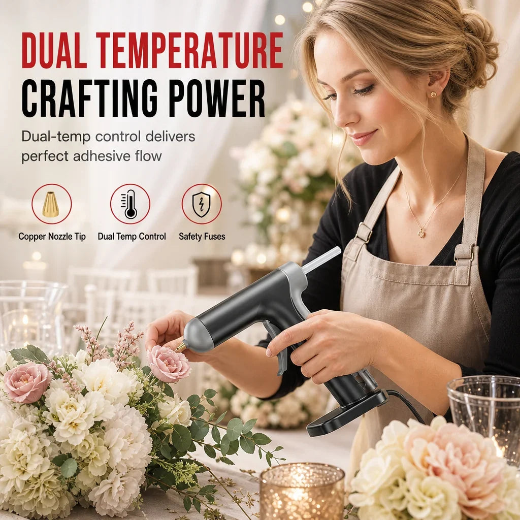 Cora Cordless Hot Glue Gun Set | 2000mAh Rechargeable, Copper Nozzle, 10 Glue Sticks 1