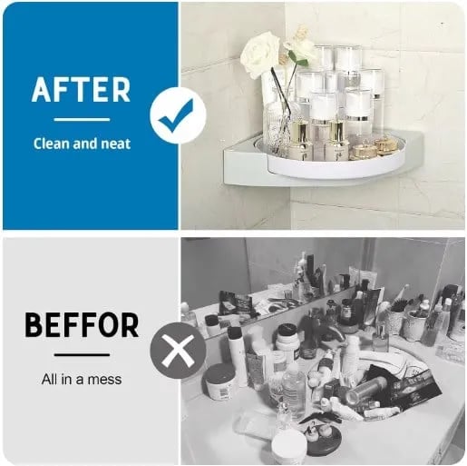 Cora Corner Shower Caddy | 360 Rotating Design, Space-Saving, Leak-Proof 5