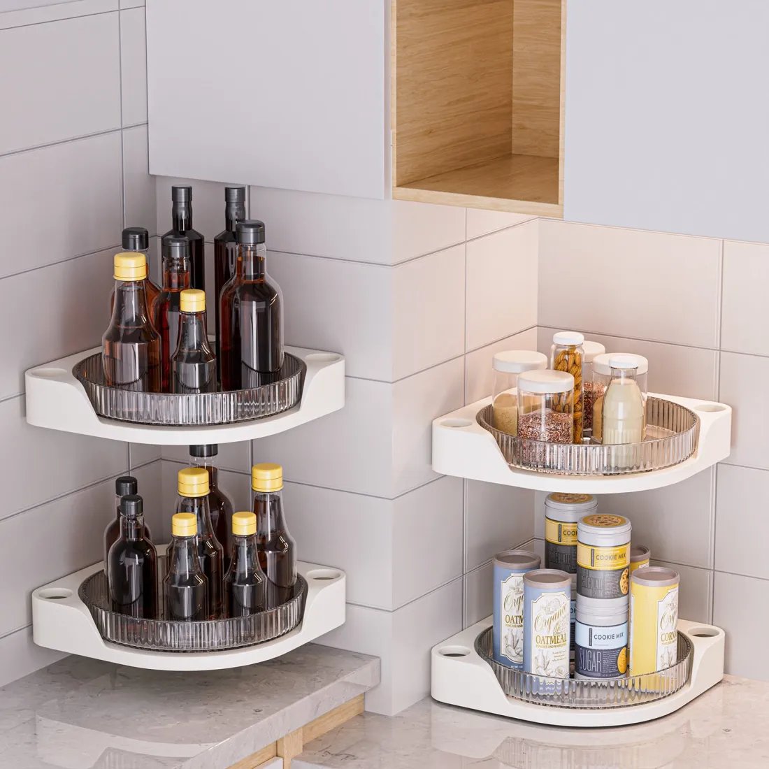 Cora Corner Shower Caddy | 360 Rotating Design, Space-Saving, Leak-Proof 7