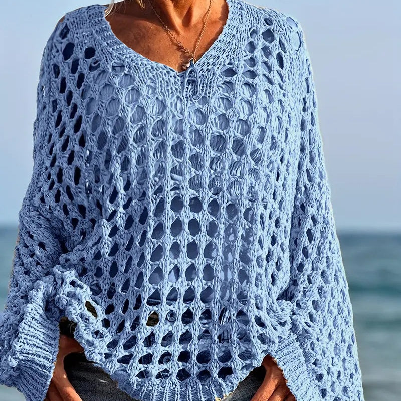 Cora Crochet Knit Top | Lightweight, Relaxed Fit Women's Going Out Top