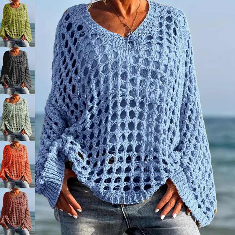 Cora Crochet Knit Top | Lightweight, Relaxed Fit Women's Going Out Top 1