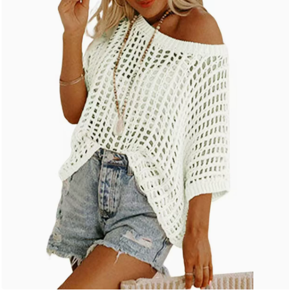 Cora Crochet Top | Lightweight Knit Women's Blouse for Going Out