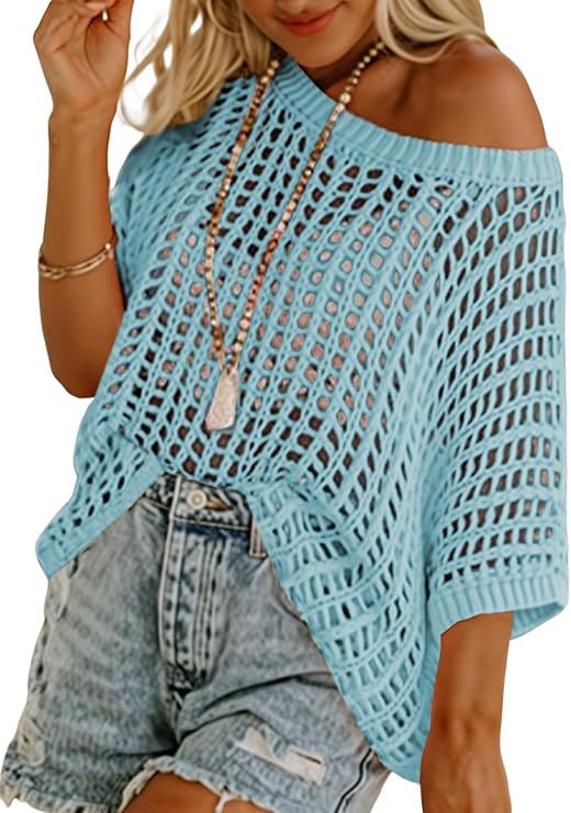 Cora Crochet Top | Lightweight Knit Women's Blouse for Going Out 12